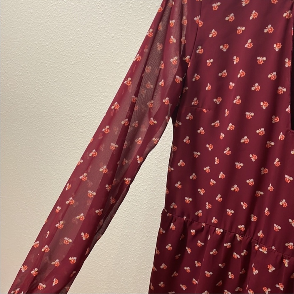 NWOT A&F Maroon Floral Romper - Picture 2 of 7